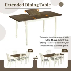 ModernLuxe 5-Piece Mid-Century Extendable Dining Set with 15-Inch Butterfly Leaf 18 ModernLuxe 5-Piece Mid-Century Extendable Dining Set with 15-Inch Butterfly Leaf -Luxe Furniture Sale GUEST 446c24a5 db01 4dd9 bba1 16fc2ab762d6