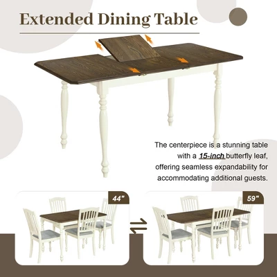 ModernLuxe 5-Piece Mid-Century Extendable Dining Set with 15-Inch Butterfly Leaf 5 ModernLuxe 5-Piece Mid-Century Extendable Dining Set with 15-Inch Butterfly Leaf - Image 3