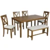 Modernluxe 6-Piece Kitchen Dining Table Set Wooden Rectangular Dining Table With 4 Dining Chairs And A Bench 1 Modernluxe 6-Piece Kitchen Dining Table Set Wooden Rectangular Dining Table With 4 Dining Chairs And A Bench -Luxe Furniture Sale GUEST 44b54194 ac1a 49d9 a4a7 06de25028748