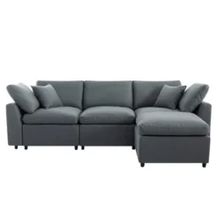 104" L-Shaped Modular Sofa With Reversible Chaise, Down Filled Upholstery Convertible Sectional Couch 4L - ModernLuxe 19 104" L-Shaped Modular Sofa With Reversible Chaise, Down Filled Upholstery Convertible Sectional Couch 4L - ModernLuxe -Luxe Furniture Sale GUEST 452ff128 3718 42ef 8213 e8ab66bab6f5