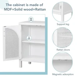 60" Large Storage Space Sideboard With Artificial Rattan Door And Metal Handles - ModernLuxe -Luxe Furniture Sale GUEST 458d87d1 8d8e 4291 8391 a930eadce6c0