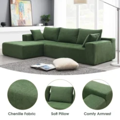 109" Upholstered Modular Sectional Sofa Couch Set, L Shape Free Combination Sleeper Sofa With Pillows- ModernLuxe 19 109" Upholstered Modular Sectional Sofa Couch Set, L Shape Free Combination Sleeper Sofa With Pillows- ModernLuxe -Luxe Furniture Sale GUEST 45b167c0 9000 4191 a424 9102e2c136c8