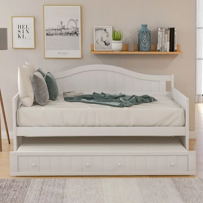 Twin Wooden Daybed With Trundle Bed-ModernLuxe 3 Twin Wooden Daybed With Trundle Bed-ModernLuxe