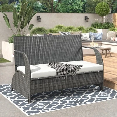 ModernLuxe 3-in-1 Convertible Outdoor Loveseat and 4-Seat Patio Dining Set 3 ModernLuxe 3-in-1 Convertible Outdoor Loveseat and 4-Seat Patio Dining Set