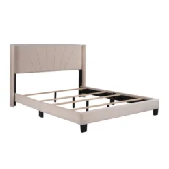 Queen Size Velvet Upholstered Platform Bed, Box Spring Required - ModernLuxe -Luxe Furniture Sale GUEST 46686e6e 57b3 451c 836f a70335dc0a4f