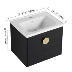 Bathroom Vanity With Sink And Soft Close Door For Small Bathrooms, Black - ModernLuxe -Luxe Furniture Sale GUEST 468d4afd 96bf 4ef8 bbd7 099ab3c97ee0