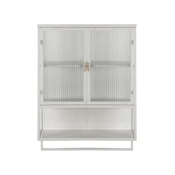 23.62" Glass Door Wall Cabinet With 2-Tier Enclosed Storage, Open Shelves And Towel Rack, White - ModernLuxe 18 23.62" Glass Door Wall Cabinet With 2-Tier Enclosed Storage, Open Shelves And Towel Rack, White - ModernLuxe -Luxe Furniture Sale GUEST 46ca7310 d537 4f8d a2cf 44938fc38cd3