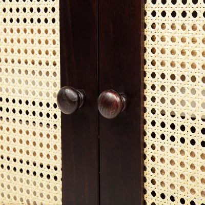 ModernLuxe Queen Size Murphy Cabinet Bed with Rattan Panel & Integrated Charging Station 14 ModernLuxe Queen Size Murphy Cabinet Bed with Rattan Panel & Integrated Charging Station - Image 12