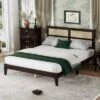 Queen/Full/King Size Rubber Wood Platform Bed With Rattan Headboard, Bed Frame With Support Legs - ModernLuxe 1 Queen/Full/King Size Rubber Wood Platform Bed With Rattan Headboard, Bed Frame With Support Legs - ModernLuxe -Luxe Furniture Sale GUEST 46eb6c31 c42a 4c1f a69a cabc1d1ed1c9