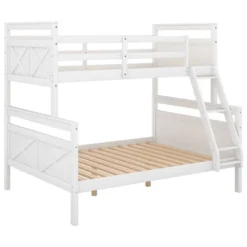 ModernLuxe Solid Wood Twin Over Full Bunk Bed with Safety Guardrails -Luxe Furniture Sale GUEST 479b8b06 419b 4c23 b020 dc8e20883489