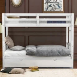 ModernLuxe Twin Over Twin Pull-out Bunk Bed with Expandable Bottom Bed and Trundle -Luxe Furniture Sale GUEST 4860263a fbfa 4f2f b7cf 5e26ab82ed38