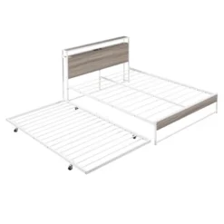 ModernLuxe Metal Platform Bed Frame with Trundle Bed, USB Ports, and Slat Support 15 ModernLuxe Metal Platform Bed Frame with Trundle Bed, USB Ports, and Slat Support -Luxe Furniture Sale GUEST 48d242cb 4808 402e a570 fdb1835eca92