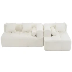 Modular Sectional Sofa With 5 Pillows, Free-combined Sofa Couch With Chaise Lounge & Loveseat, Beige/Blue/Gray/Green-ModernLuxe 22 Modular Sectional Sofa With 5 Pillows, Free-combined Sofa Couch With Chaise Lounge & Loveseat, Beige/Blue/Gray/Green-ModernLuxe -Luxe Furniture Sale GUEST 4925c5b5 ee47 4138 9f2b 082f349c597a