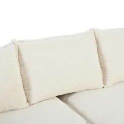 85.4"W Curved Sofa Couch, Corduroy Upholstered Wooden 3 Seater Sofa With 2 Throw Pillows 4S -ModernLuxe -Luxe Furniture Sale GUEST 4a0002e1 0d52 446b 8122 843ea5e9ac46