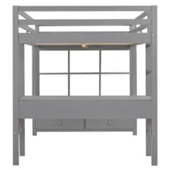 ModernLuxe Loft Bed with Built-In Desk, Multi-Storage Shelves and Drawers -Luxe Furniture Sale GUEST 4acae55f ffb4 47fb a23a cc47539f9f11