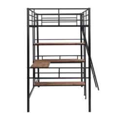ModernLuxe Twin Size Metal Loft Bed with Built-in Desk and Shelves -Luxe Furniture Sale GUEST 4ad8d1fb 766e 4d0f 8e55 01170f349acd