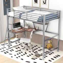 ModernLuxe Twin Size Metal Loft Bed with Built-in Desk and Shelves 20 ModernLuxe Twin Size Metal Loft Bed with Built-in Desk and Shelves -Luxe Furniture Sale GUEST 4adf7555 381a 408d 8818 74d7563ab6b9