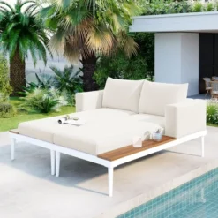 ModernLuxe Outdoor Patio Daybed - 2-in-1 Padded Chaise Lounge with Acacia Wood Side Tables 27 ModernLuxe Outdoor Patio Daybed - 2-in-1 Padded Chaise Lounge with Acacia Wood Side Tables -Luxe Furniture Sale GUEST 4b428fb9 b0c9 489a a51a 4645730f3e59