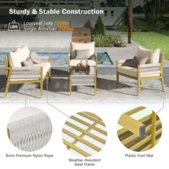 ModernLuxe 4-Piece Rope Patio Conversation Set with Tempered Glass Table 28 ModernLuxe 4-Piece Rope Patio Conversation Set with Tempered Glass Table -Luxe Furniture Sale GUEST 4b4a5d9d 7963 46d4 892c aada85e38517