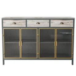 47.6" Modern Freestanding 4 Glass Door Sideboard With 3 Top Drawers, Natural - ModernLuxe 14 47.6" Modern Freestanding 4 Glass Door Sideboard With 3 Top Drawers, Natural - ModernLuxe -Luxe Furniture Sale GUEST 4d05cdbb b33d 4cba 850b 6ff37f2c7d80