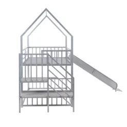 Twin Over Twin Metal Bunk Bed House Bed With Slide And Staircase-ModernLuxe 18 Twin Over Twin Metal Bunk Bed House Bed With Slide And Staircase-ModernLuxe -Luxe Furniture Sale GUEST 4ddf4142 b897 4495 a4de aaf49cb98f46