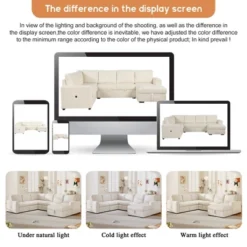 U-Shaped Modular Sofa With Storage Lounge Chair, 6-Seater Oversized Sofa With USB Interface - ModernLuxe -Luxe Furniture Sale GUEST 4ec420c5 d365 4c21 be65 5a836103a247