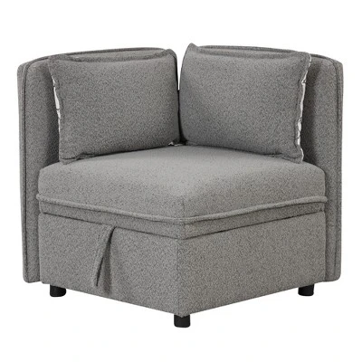 122.8" Minimalist Convertible Modular Sofa, Upholstered Sectional Sofa Couch With 5 Pillows-ModernLuxe 14 122.8" Minimalist Convertible Modular Sofa, Upholstered Sectional Sofa Couch With 5 Pillows-ModernLuxe - Image 13