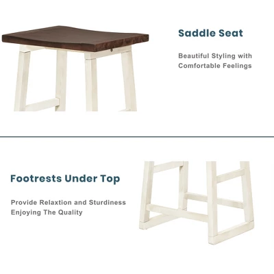 Rustic Wood Counter Height 5-Piece Dining Set With 4 Stools - ModernLuxe 9 Rustic Wood Counter Height 5-Piece Dining Set With 4 Stools - ModernLuxe - Image 7