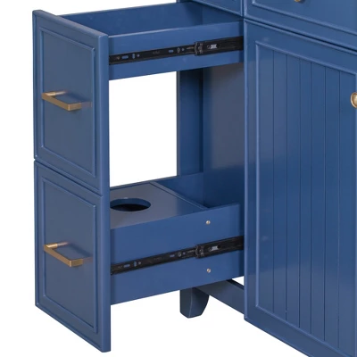 36" Bathroom Cabinet With Sink, Soft Close Doors And Drawers, Navy Blue - ModernLuxe 11 36" Bathroom Cabinet With Sink, Soft Close Doors And Drawers, Navy Blue - ModernLuxe - Image 9