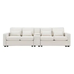 ModernLuxe 114.2" Linen Upholstered Sofa with Console & Wireless Charging 16 ModernLuxe 114.2" Linen Upholstered Sofa with Console & Wireless Charging -Luxe Furniture Sale GUEST 4fee25e8 95da 4e83 9861 3731ac5f7f26