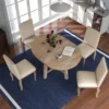 5 PCS Round Wood Extendable Dining Table Set With 4 Upholstered Dining Chairs-ModernLuxe -Luxe Furniture Sale GUEST 50344921 a20e 458b 96dc 704135e00643