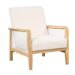 Mid-Century Velvet Upholstered Accent Chair, Armchair With Rattan Mesh-ModernLuxe 23 Mid-Century Velvet Upholstered Accent Chair, Armchair With Rattan Mesh-ModernLuxe -Luxe Furniture Sale GUEST 509d5a7c 6097 49cd 9859 c17a1cfb494a