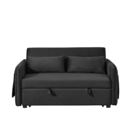 55" Pull Out Sleeper Sofa Bed, Velvet Upholstered Loveseat Sofa With Adjustable Backrest And Pillows-ModernLuxe 15 55" Pull Out Sleeper Sofa Bed, Velvet Upholstered Loveseat Sofa With Adjustable Backrest And Pillows-ModernLuxe -Luxe Furniture Sale GUEST 5142e814 d651 450b a0b6 cac8c5a6cbae