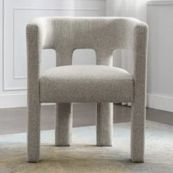 ModernLuxe Contemporary Upholstered Accent Chair with Curved Backrest