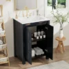 24"/36"W Compact Vintage Style Bathroom Vanity Cabinet And Ceramic Sink Combo With Open Shelf 4B - ModernLuxe -Luxe Furniture Sale GUEST 5186d92f e433 433a 8246 e76e7e196a48