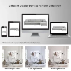 5-Seat L-Shaped Chenille Oversized Sectional Sofa Set With 2 Free Pillows, 4W-ModernLuxe -Luxe Furniture Sale GUEST 518c749a c57e 4c40 a7f2 49684dc69587