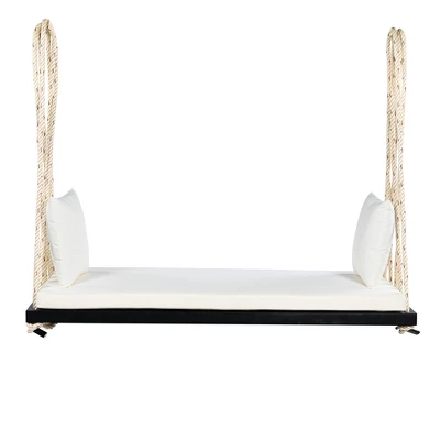 ModernLuxe Patio Wooden Swing Chair - Hanging Porch Bench with Cushions 3 ModernLuxe Patio Wooden Swing Chair - Hanging Porch Bench with Cushions