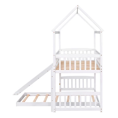 ModernLuxe Twin Over Twin House Bunk Bed with Slide and Ladder 8 ModernLuxe Twin Over Twin House Bunk Bed with Slide and Ladder - Image 6