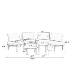 ModernLuxe 6/8-Piece Modular Half Moon Outdoor Sectional Set with Nesting Coffee Tables 23 ModernLuxe 6/8-Piece Modular Half Moon Outdoor Sectional Set with Nesting Coffee Tables -Luxe Furniture Sale GUEST 53632e97 1d9c 44d9 bf15 833d61c81ba3