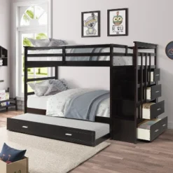 ModernLuxe Twin Over Twin Wood Bunk Bed with 4 Drawers, Trundle and Staircase 27 ModernLuxe Twin Over Twin Wood Bunk Bed with 4 Drawers, Trundle and Staircase -Luxe Furniture Sale GUEST 539675e1 e0cd 4fc3 abc1 1d67975108fc