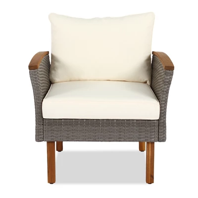 ModernLuxe 9-Piece Outdoor Rattan Conversation Set with Coffee Table 9 ModernLuxe 9-Piece Outdoor Rattan Conversation Set with Coffee Table - Image 7