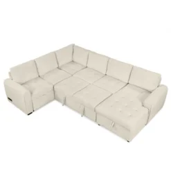 ModernLuxe 107.5" U-Shaped Sectional Sofa Bed with Storage Chaise & Charging Ports -Luxe Furniture Sale GUEST 55bd0a26 7812 46e5 9c9c 1efca23aee4f
