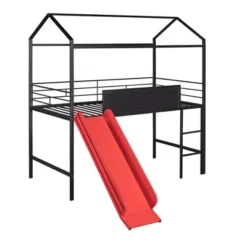 ModernLuxe Twin Size Metal House Loft Bed with Slide and Writable Board -Luxe Furniture Sale GUEST 568e1afb feaf 4c1c b759 1d9940ad19c5