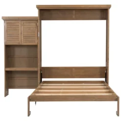 ModernLuxe Queen Murphy Bed with Integrated Storage Shelves and Louvered Cabinet -Luxe Furniture Sale GUEST 56d09fd5 107f 4457 bf2c cfb05cdcb03b