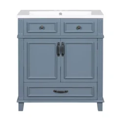 30''W Bathroom Vanity With Resin Sink, Retro Style Solid Wood Frame Bathroom Storage Cabinet With Soft Closing Doors And 1 Drawer - ModernLuxe 20 30''W Bathroom Vanity With Resin Sink, Retro Style Solid Wood Frame Bathroom Storage Cabinet With Soft Closing Doors And 1 Drawer - ModernLuxe -Luxe Furniture Sale GUEST 571ff0b1 b102 49ec 8b76 c8825bac512f