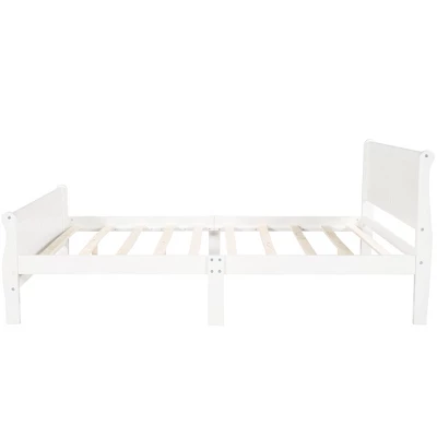 Full Size Wood Platform Bed With Headboard And Wooden Slat Support-ModernLuxe 6 Full Size Wood Platform Bed With Headboard And Wooden Slat Support-ModernLuxe - Image 4