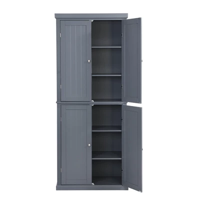72.4" Minimalist Freestanding Kitchen Storage Cabinet Organizer, Kitchen Pantry With 4 Doors And Adjustable Shelves-ModernLuxe 9 72.4" Minimalist Freestanding Kitchen Storage Cabinet Organizer, Kitchen Pantry With 4 Doors And Adjustable Shelves-ModernLuxe - Image 7