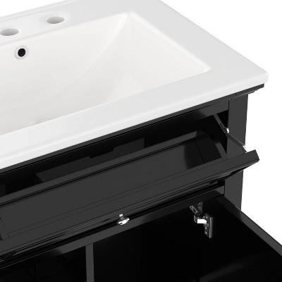 ModernLuxe 24" Bathroom Vanity with Ceramic Sink and Flip Drawer Storage 14 ModernLuxe 24" Bathroom Vanity with Ceramic Sink and Flip Drawer Storage - Image 12