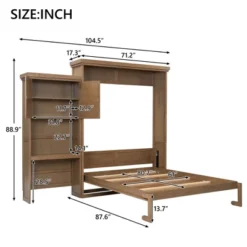 ModernLuxe Queen Murphy Bed with Integrated Storage Shelves and Louvered Cabinet -Luxe Furniture Sale GUEST 5bc9b22b 4622 42ea b0e7 9325c66653f1