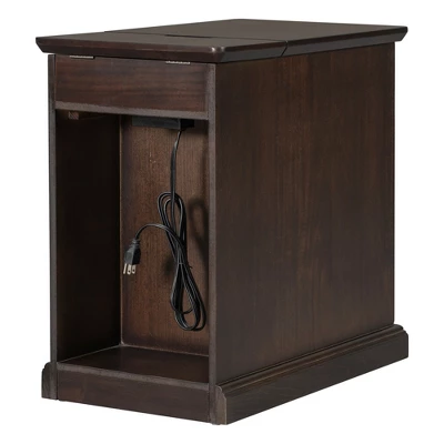 ModernLuxe Classic Vintage End Table with USB Ports and Storage Drawer 8 ModernLuxe Classic Vintage End Table with USB Ports and Storage Drawer - Image 6